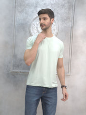 Mint Green Solid Round Neck T-Shirt