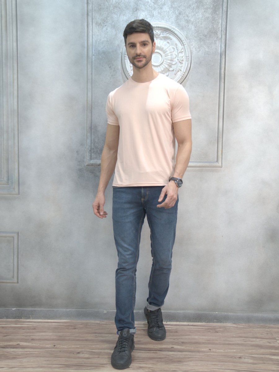 Peach Round Neck T-Shirt