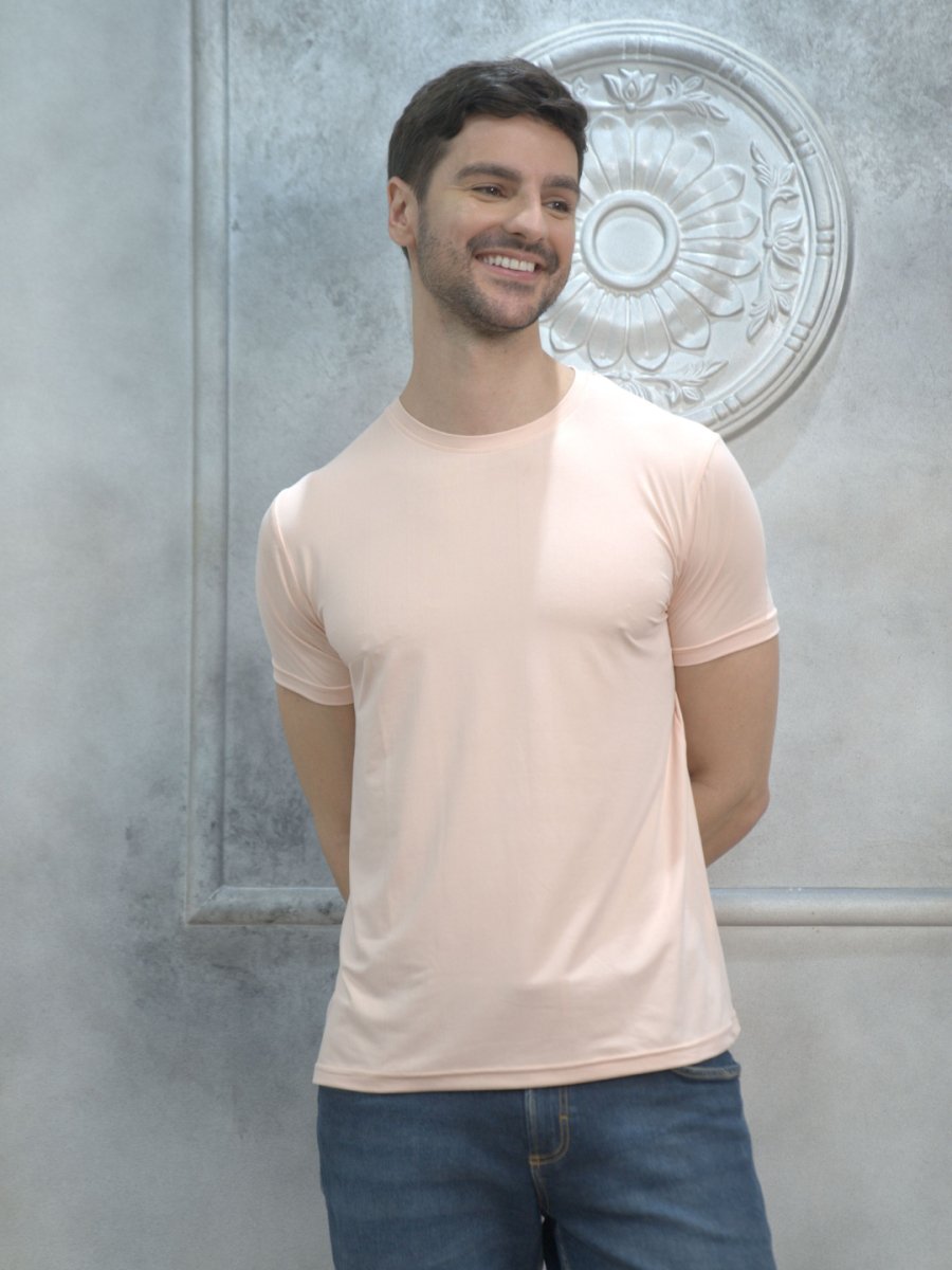 Peach Round Neck T-Shirt