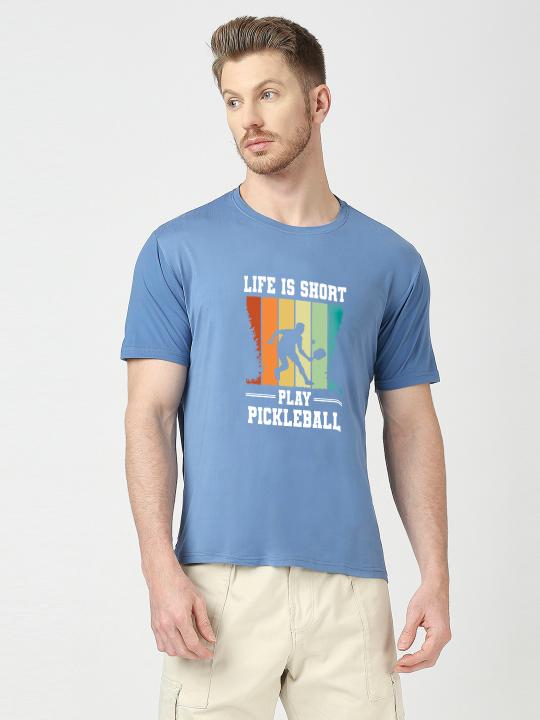 Pickleball- Life Is Short Blue Dry Fit T-shirt