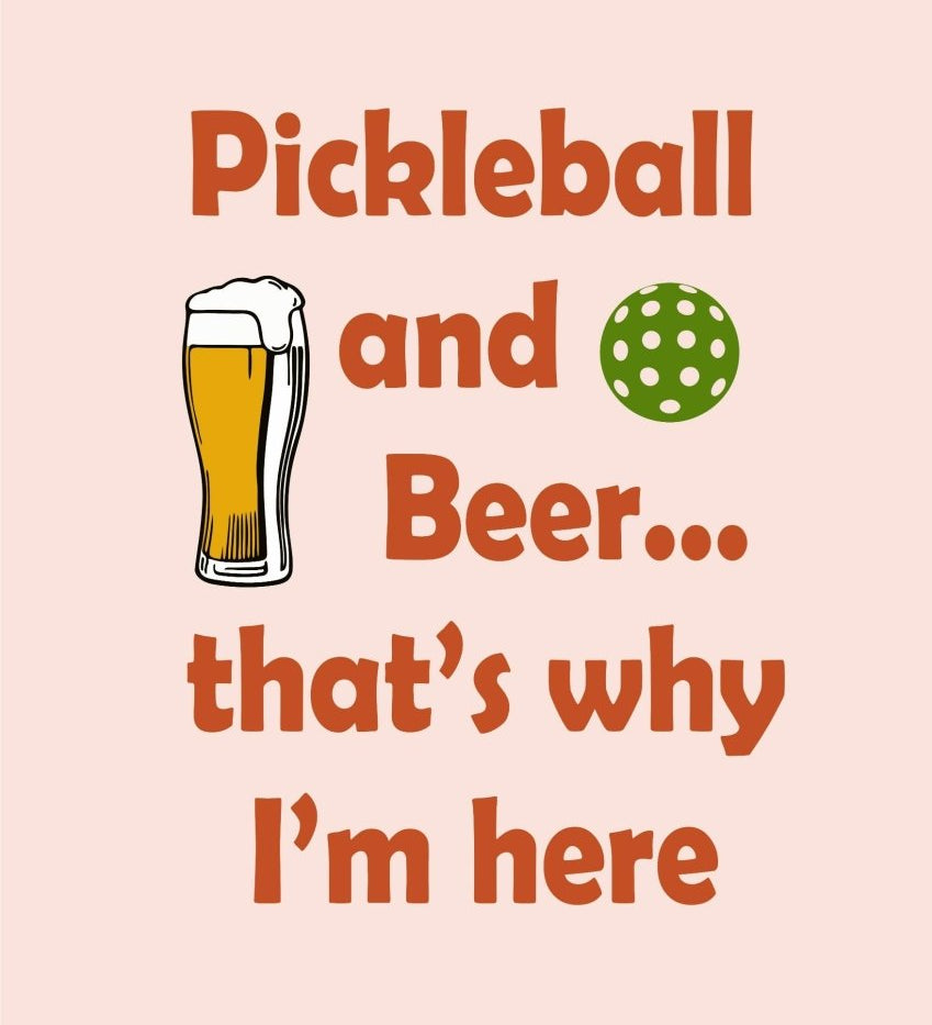 Pickle Ball & Beer Peach T-shirt