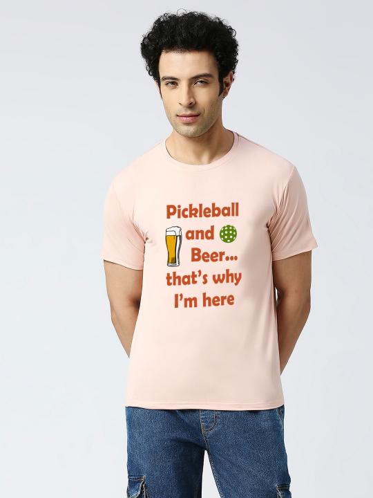 Pickleball- Pickle Ball & Beer Peach Dry Fit T-shirt