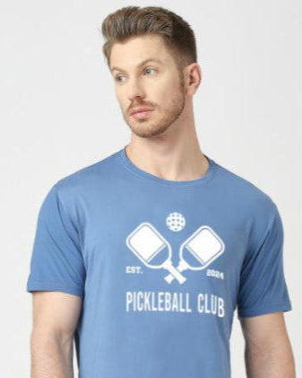 Pickleball- Pickle Ball Club Blue Dry Fit T-shirt