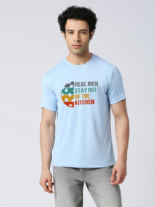 Pickle Ball- Real Men Stay Out of Kitchen Sky Blue T-shirt