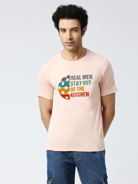 Pickleball- Real Men Stay Out of Kitchen Peach Dry Fit T-shirt