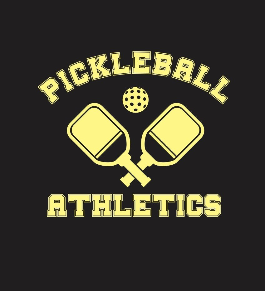 Pickleball Athletics quote on Black Tshirt