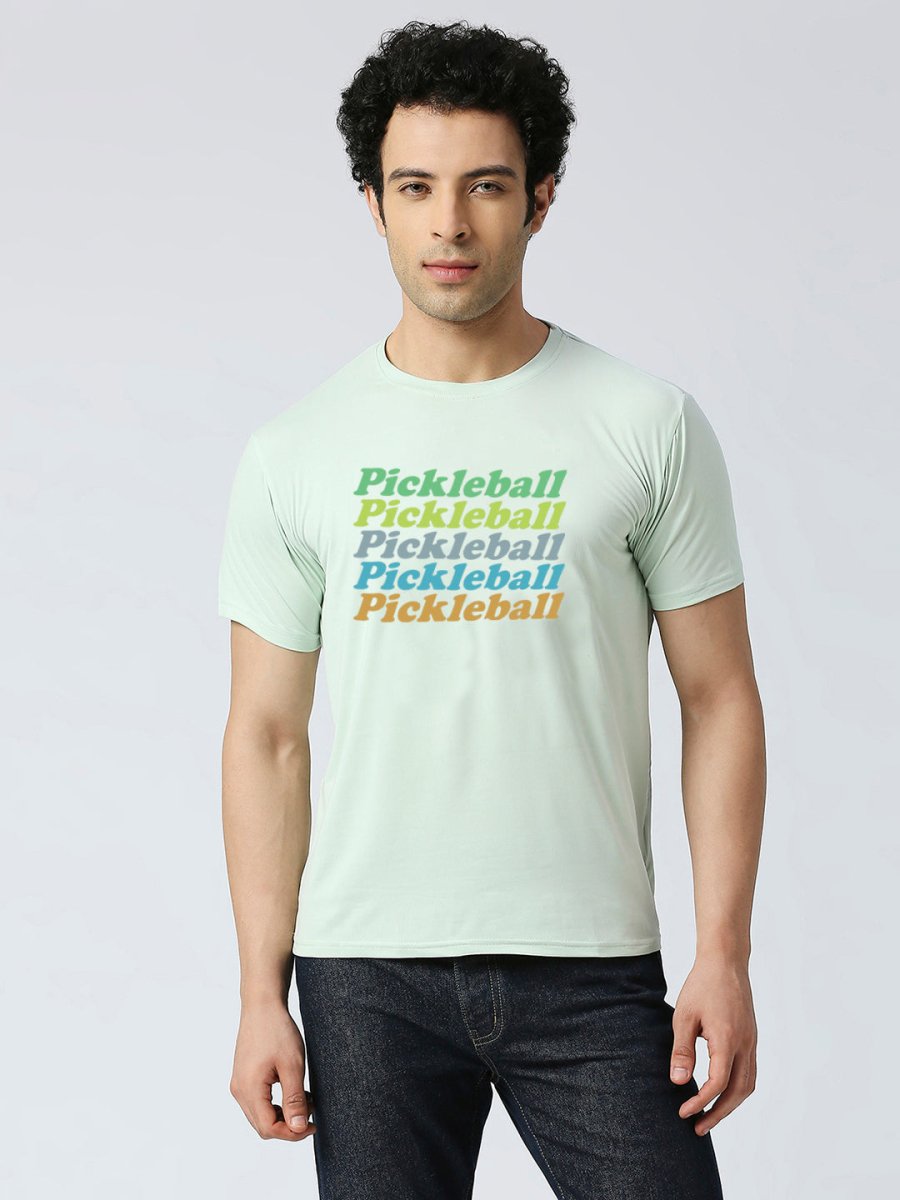 mint green dry fit T-shirt with pickleball athletics quote
