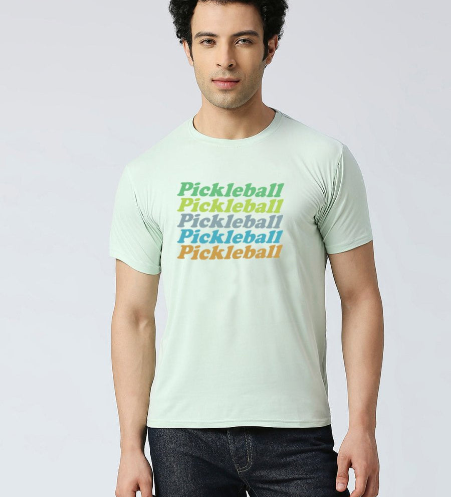 mint green dry fit T-shirt with pickleball athletics quote
