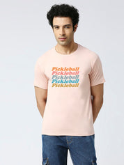 Peach color Pickleball Tshirt with Quote Pickleball