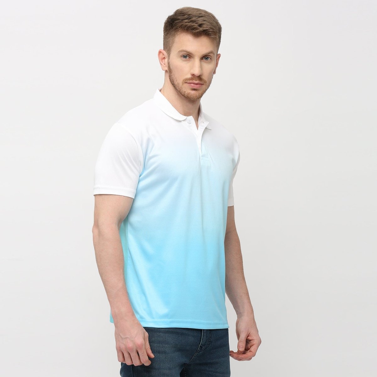 Men's Blue Ombre Polo T-shirt