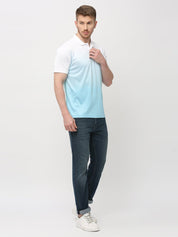 Men's Blue Ombre Polo T-shirt