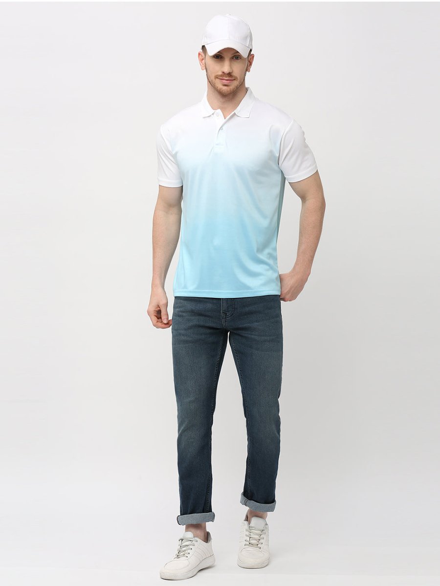 Men's Blue Ombre Polo T-shirt