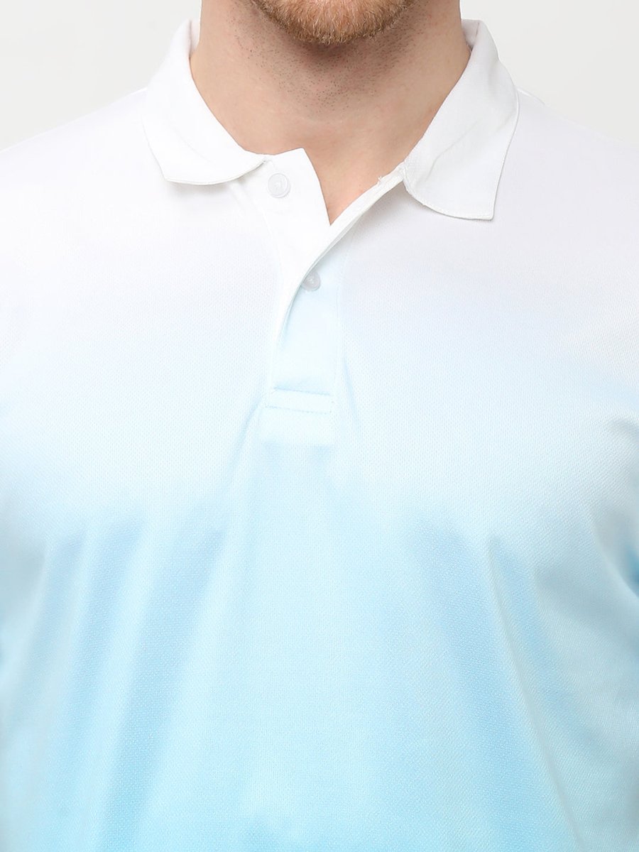 Men's Blue Ombre Polo T-shirt