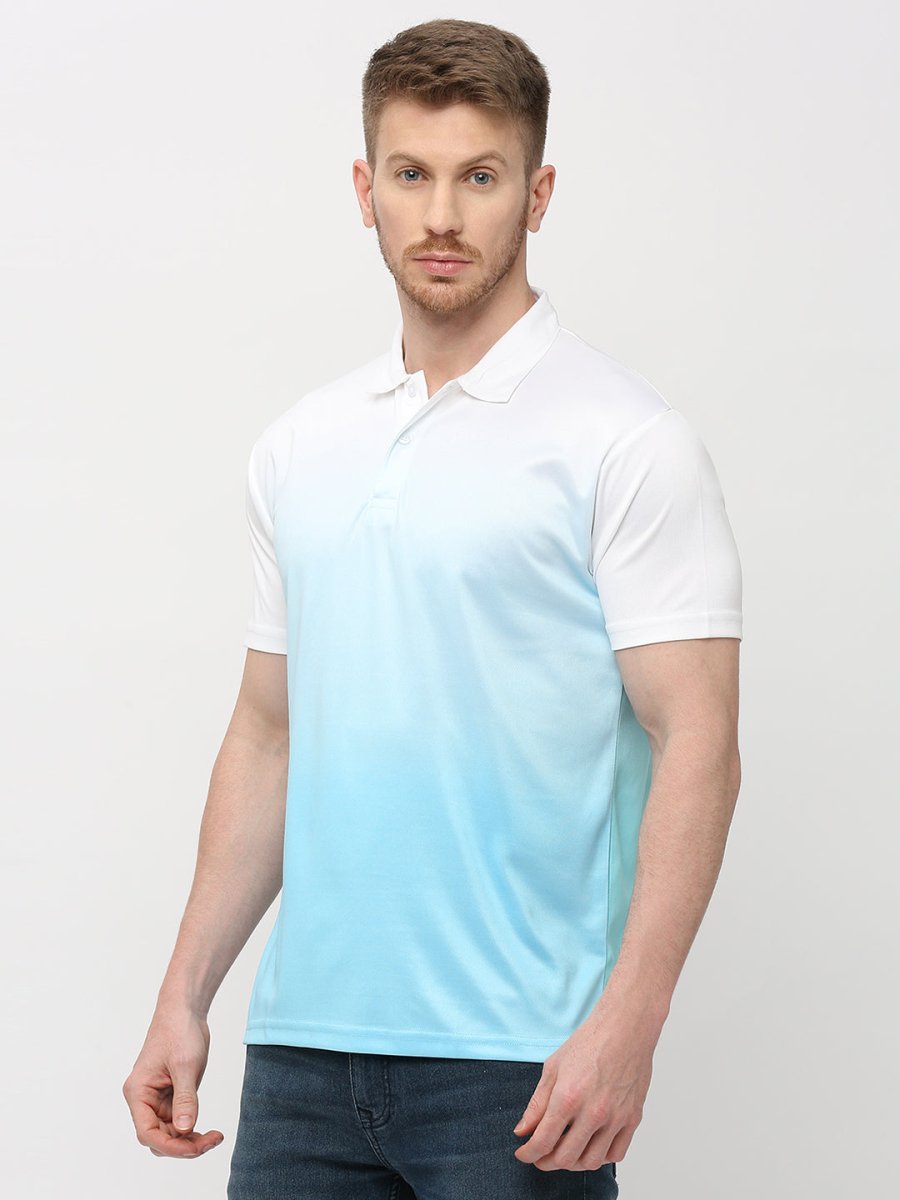 Men's Blue Ombre Polo T-shirt