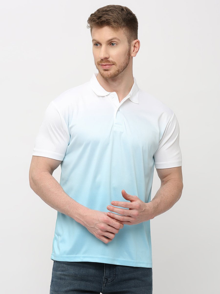 Jersey Ombre Men's Blue Polo T-shirt