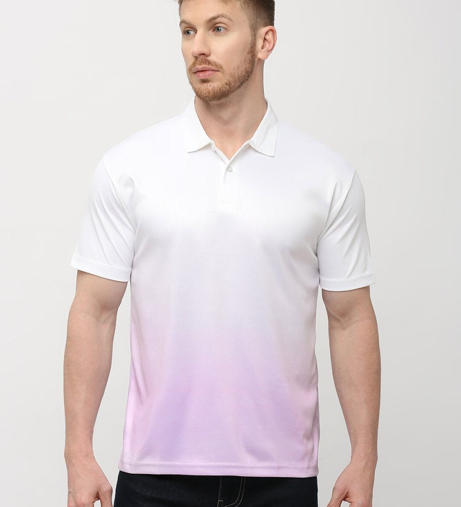 Purple & White Ombre Polo T-shirt