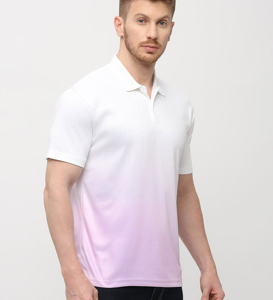 Purple & White Ombre Polo T-shirt