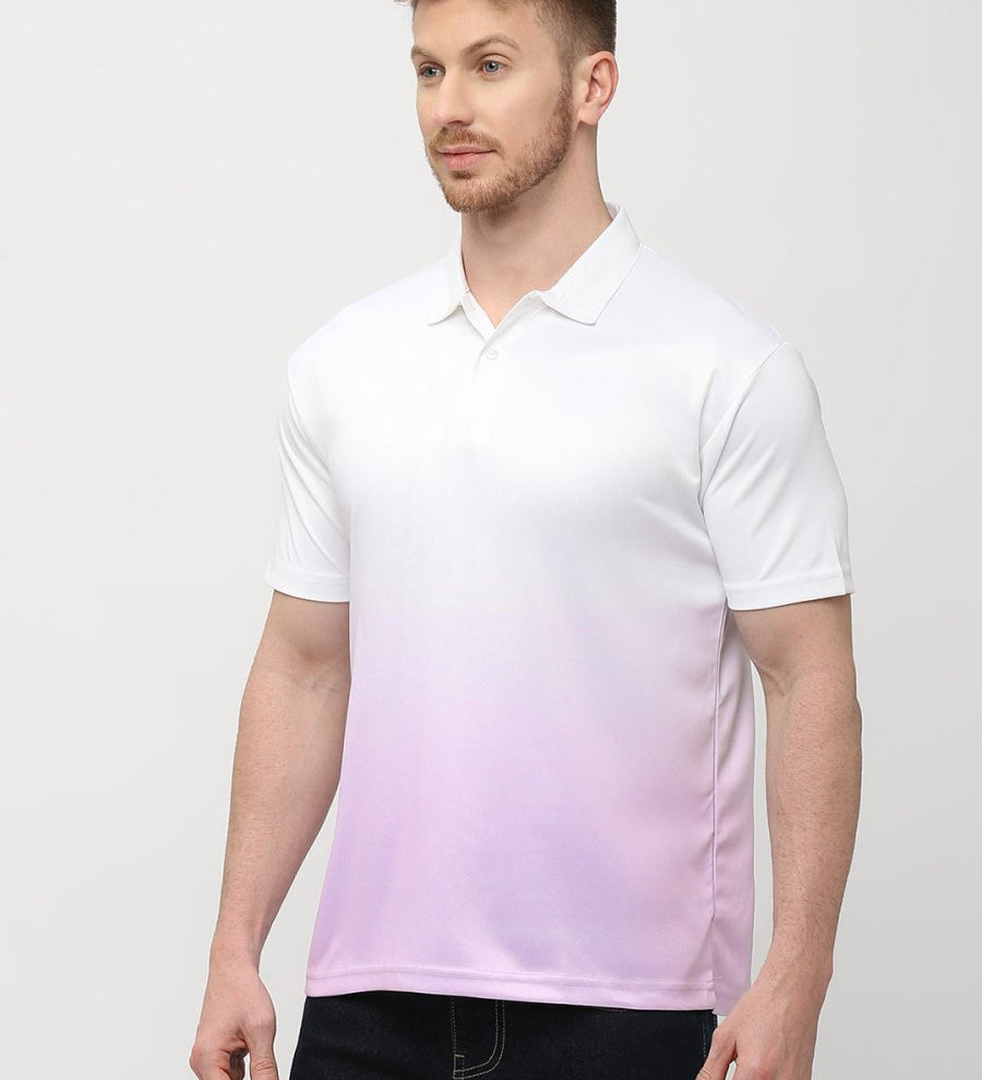 Purple & White Ombre Polo T-shirt