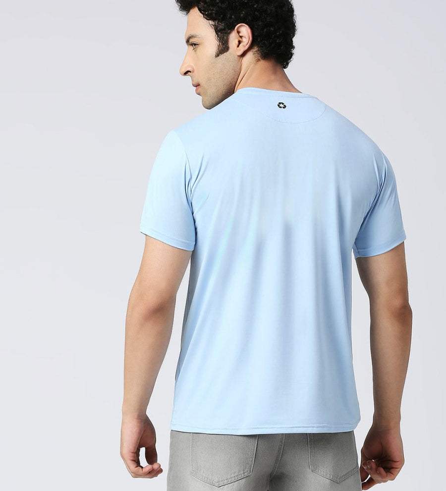 sky blue dry fit t-shirt with pickleball 