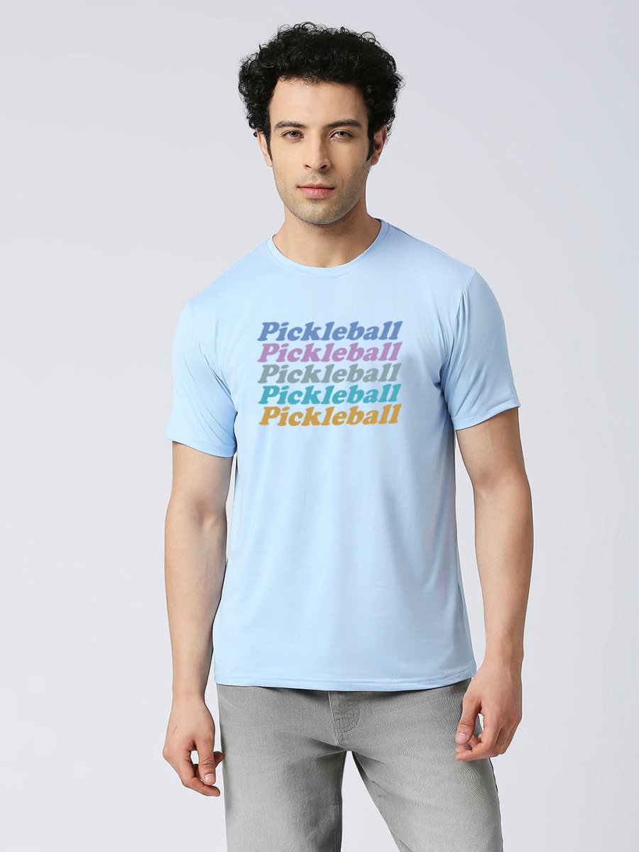 Sky Blue Dry Fit T-Shirt with “Pickleball Pickleball Pickleball” Quote