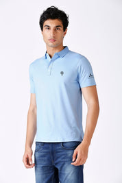 Golf Polo T Shirt Feather Touch Soft Material Sky Blue Color Side