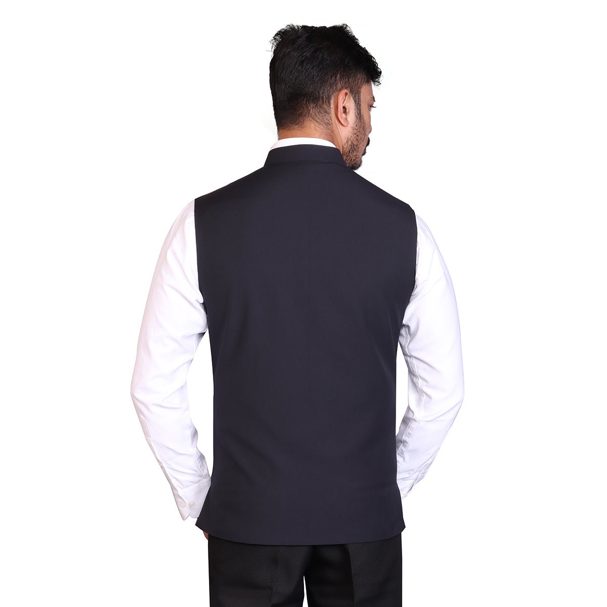 Solid Plain 3 Pocket Traditional Ethnic Sleeveless Jacket