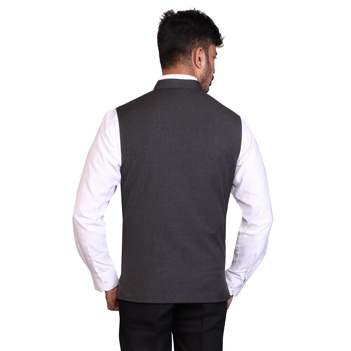 Solid Plain 3 Pocket Traditional Ethnic Sleeveless Jacket