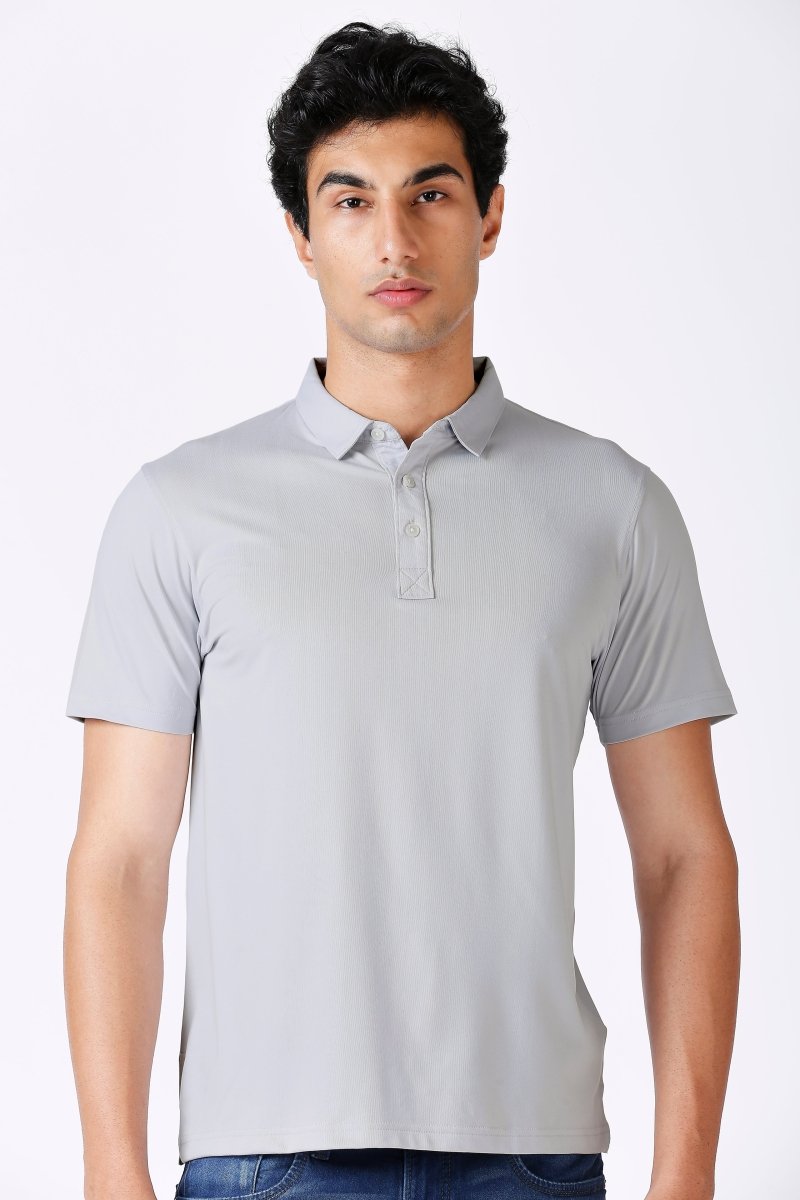 Sky Blue Feather Touch Polo T-shirt