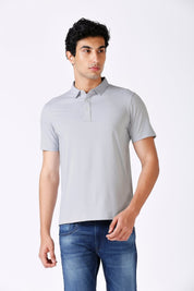 Sky Blue Feather Touch Polo T-shirt