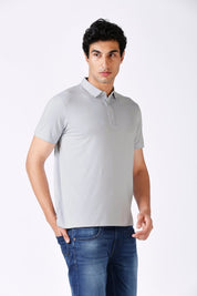 Sky Blue Feather Touch Polo T-shirt