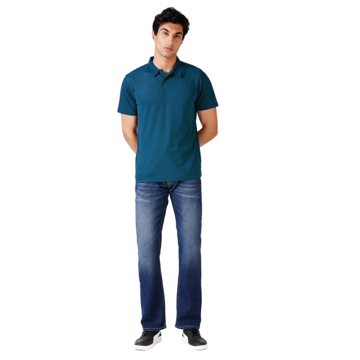 Solid Polo Collar T-shirt for Men's