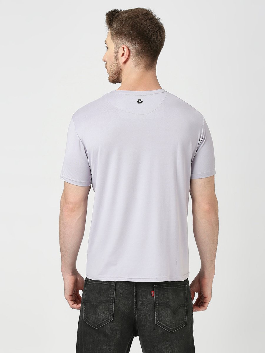 Solid Soft Feather Touch Lavender Round Neck T-Shirt for Men's