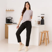 Solid Soft Feather Touch Lavender Round Neck T-Shirt Women's