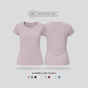 Solid Soft Feather Touch Lavender Round Neck T-Shirt Women's