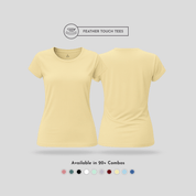 Solid Soft Feather Touch Olive Round Neck T-Shirt for Women's