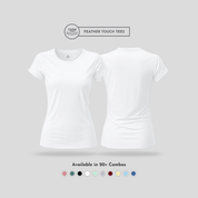 Solid Soft Feather Touch White Round Neck T-Shirt for Women's
