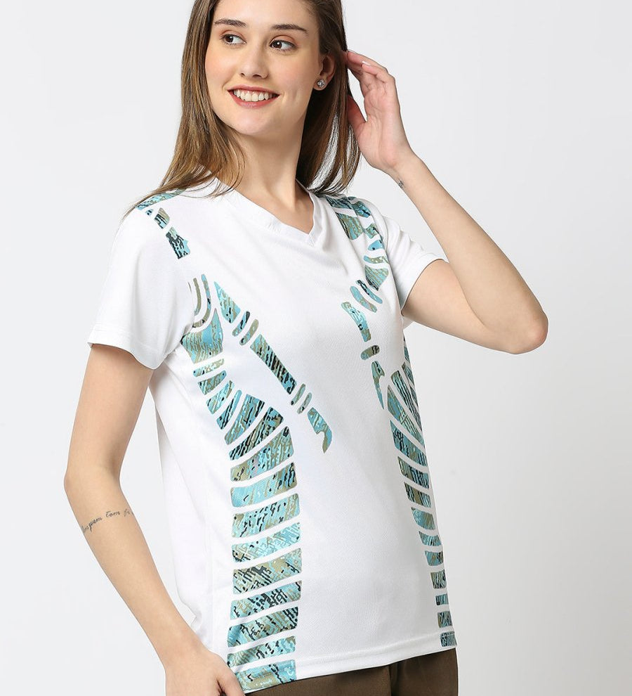 White V-neck T-Shirts for Women
