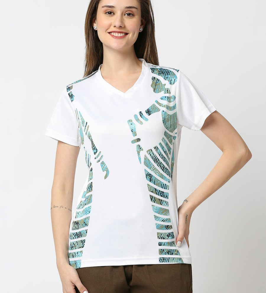 White V-neck T-Shirts for Women