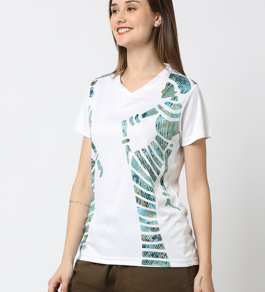 White V-neck T-Shirts for Women