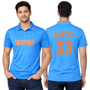 Team India Blue Hardik Men Jersey T-Shirt