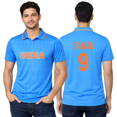 Team India Blue Sanju Men Jersey T-Shirt
