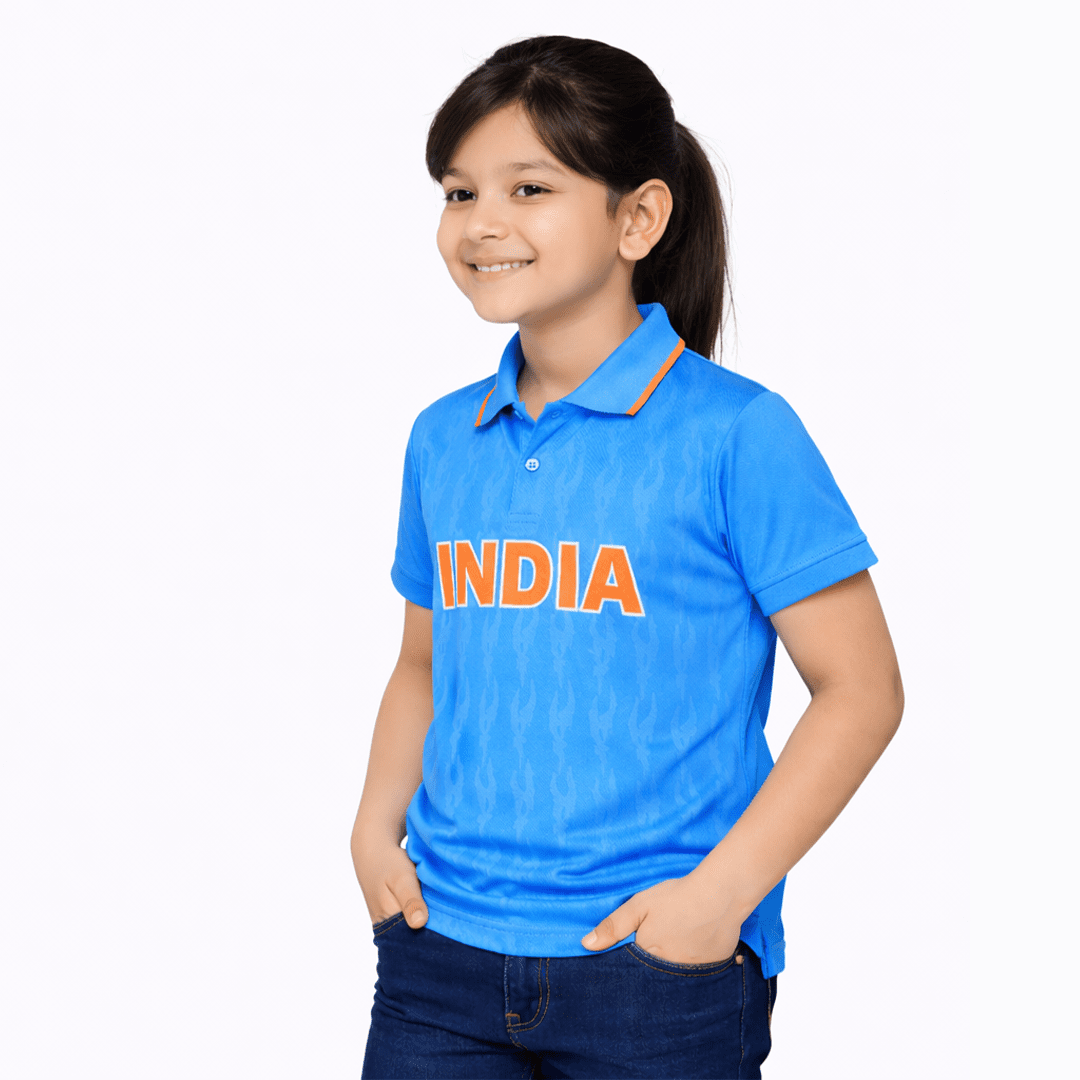 Team India Blue Smriti Mandhana Girls Jersey T-Shirt