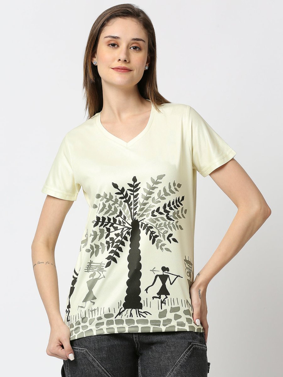 Women's Yellow V-Neck T-Shirt
