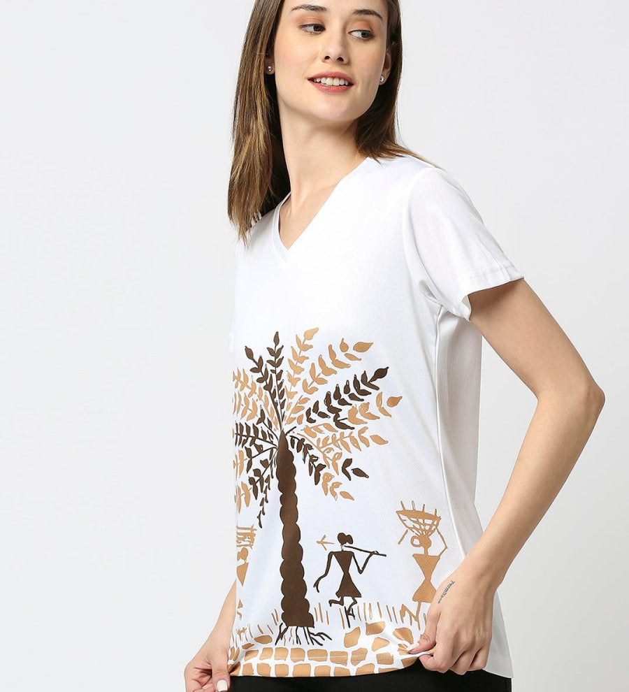 Women's White V-Neck T-Shirt