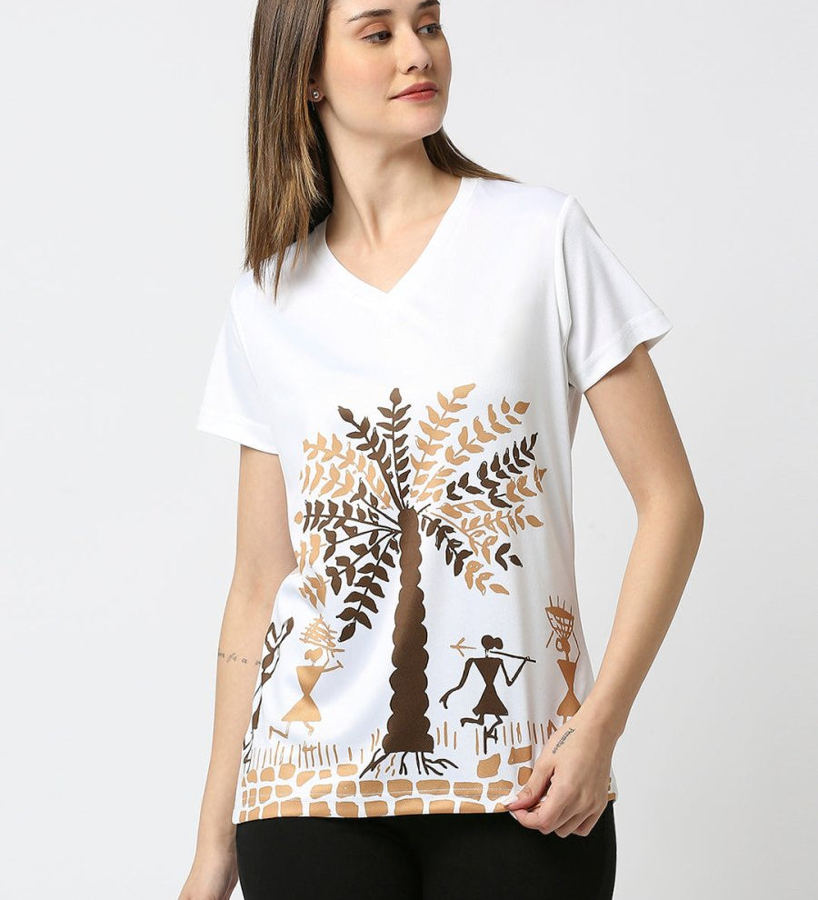 Women's White V-Neck T-Shirt