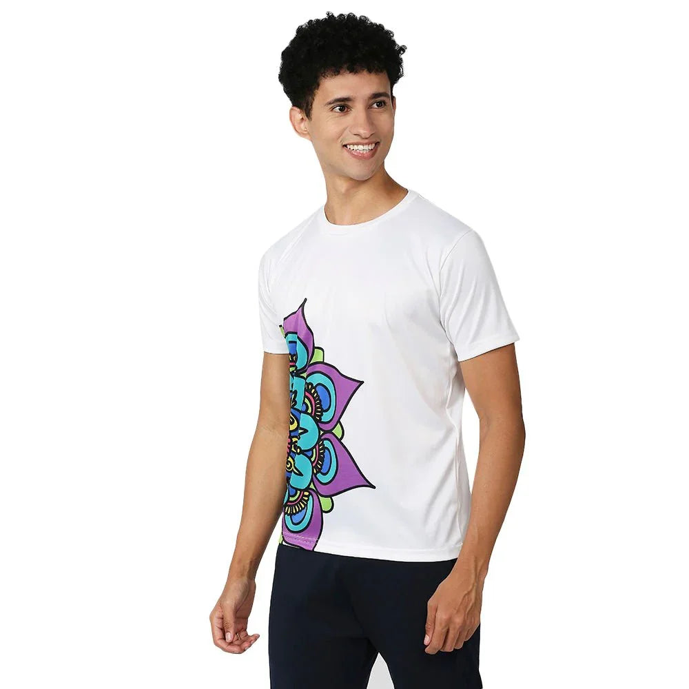 Mandala &amp; Madhubani Side Print T-Shirt