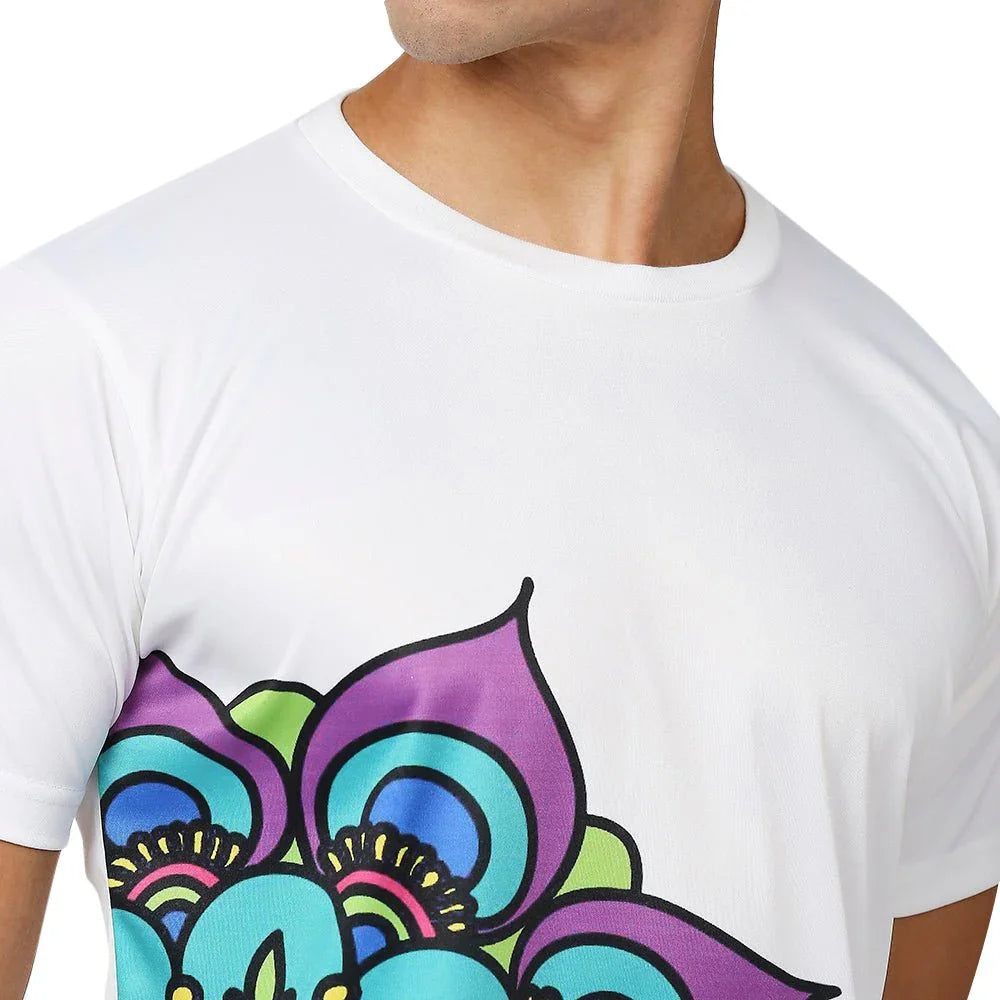 Mandala &amp; Madhubani Side Print T-Shirt