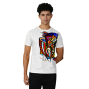 Men's Feather Touch Round White T-Shirt