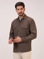 Men’s Shacket in Matte Check – Mouse Grey