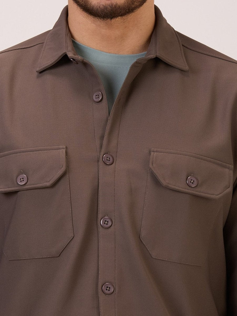 Men’s Shacket in Matte Check – Mouse Grey